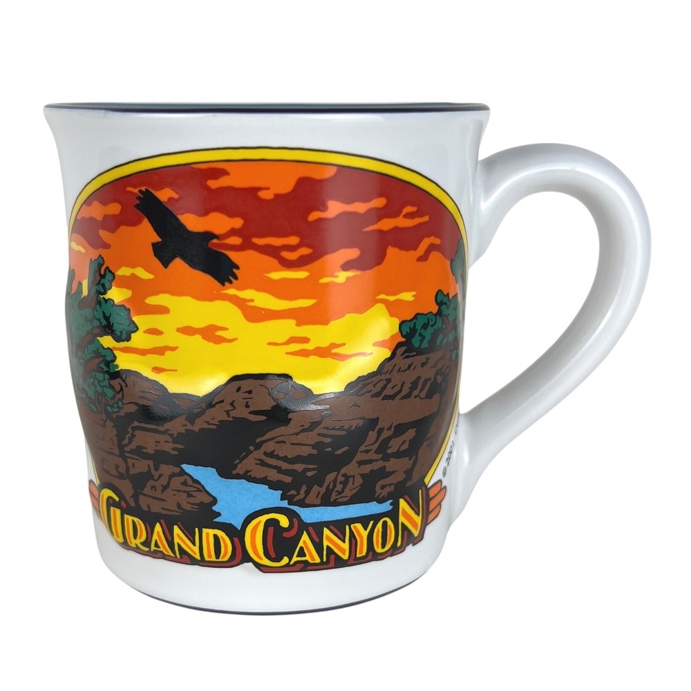 Vintage Grand Canyon Souvenir Mug 2001 Eagle Sunset Scenic View Coffee Cup